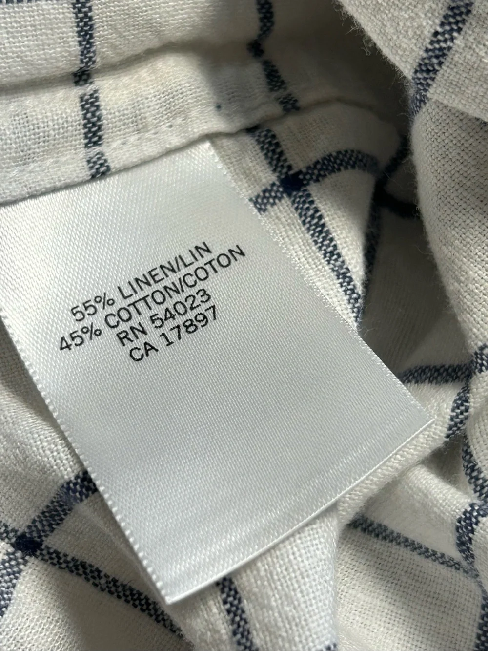 Banana Republic White Blue Windowpane Check Cotton Shirt Men's Large